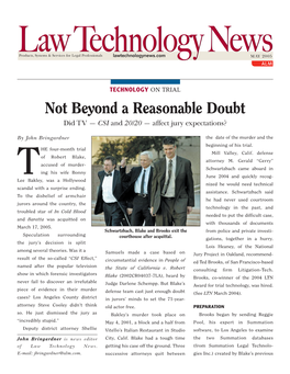 Not Beyond a Reasonable Doubt Did TV — CSI and 20/20 — Affect Jury Expectations?