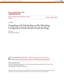 Grappling with Scholarship on Pro Wrestling: Comparative Media Studies Inside the Ring