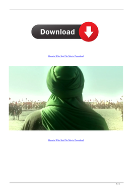Hussein Who Said No Movie Download
