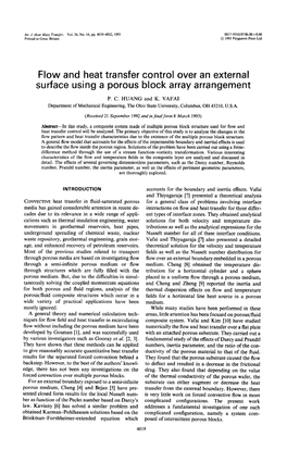 Flow and Heat Transfer Control Over an External Surface Using a Porous Block Array Arrangement