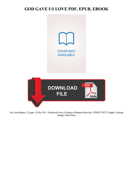 God Gave Us Love Pdf, Epub, Ebook