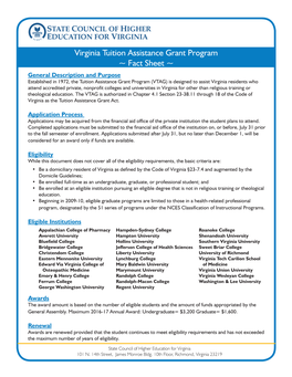 Virginia Tuition Assistance Grant Program