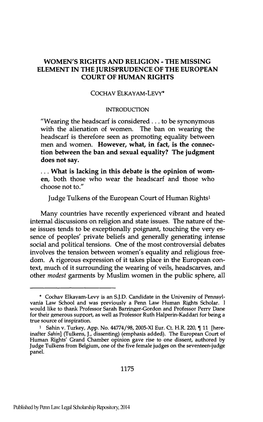 Women's Rights and Religion - the Missing Element in the Jurisprudence of the European Court of Human Rights