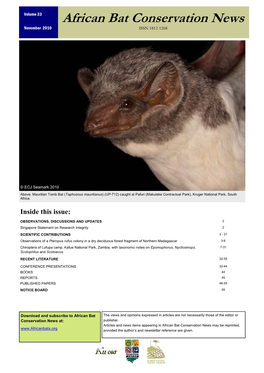 African Bat Conservation News Vol 20