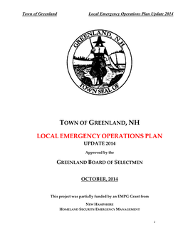 Local Emergency Operations Plan Update 2014