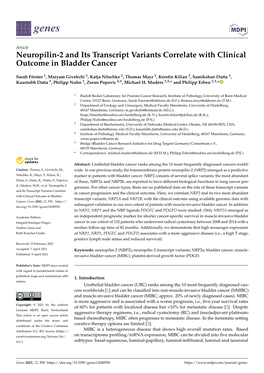 Neuropilin-2 and Its Transcript Variants Correlate with Clinical Outcome in Bladder Cancer