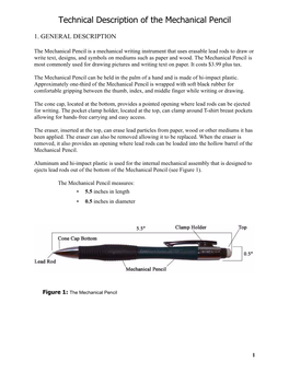 Technical Description of the Mechanical Pencil