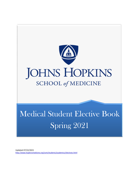 Medical Student Elective Book Spring 2021