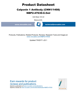 Product Datasheet Calponin 1 Antibody (CNN1