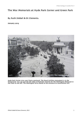 The War Memorials at Hyde Park Corner and Green Park