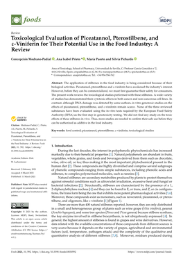 Toxicological Evaluation of Piceatannol, Pterostilbene, and Ε-Viniferin for Their Potential Use in the Food Industry: a Review