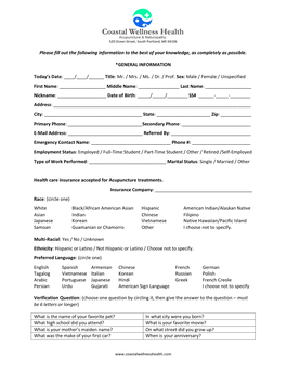 Open Intake Form