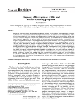 Diagnosis of Liver Nodules Within and Outside Screening Programs