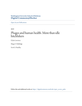 Phages and Human Health: More Than Idle Hitchhikers Dylan Lawrence