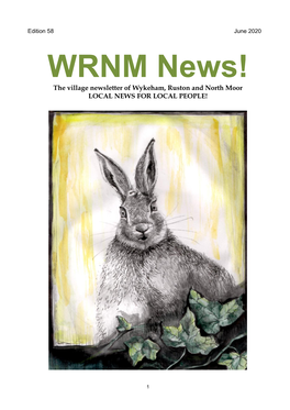 WRNM News! the Village Newsletter of Wykeham, Ruston and North Moor LOCAL NEWS for LOCAL PEOPLE!