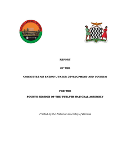 Report of the Committee on Energy, Water Development and Tourism for the Third Session of the Twelfth National Assembly