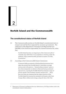 Norfolk Island and the Commonwealth