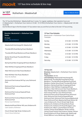 137 Bus Time Schedule & Line Route