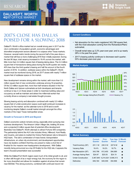 Dallas-Fort Worth Office Market 4Q 2017