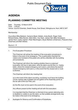 (Public Pack)Agenda Document for Planning Committee, 10/03/2016 19:00