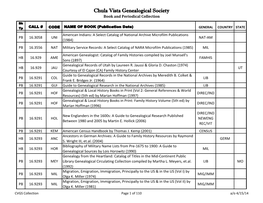 Chula Vista Genealogical Society Book and Periodical Collection