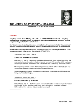 THE JERRY GRAY STORY – 1955-1960 [Updated Jun 15, 2018 – Version JG.008E]