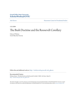 The Bush Doctrine and the Roosevelt Corollary - Hauenstein Center for Presidential Studi