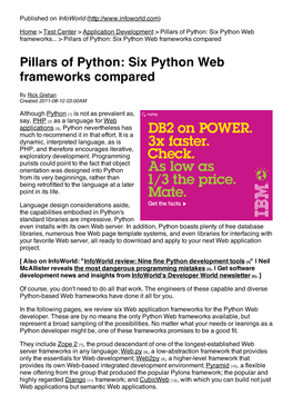 Pillars of Python Six Python Web Frameworks Compared