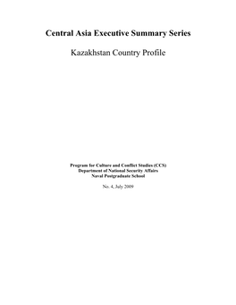 Kazakhstan Country Profile