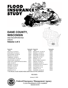 DANE COUNTY, WISCONSIN and INCORPORATED AREAS Volume 1 of 2