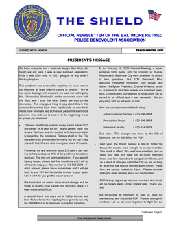 Official Newsletter of the Baltimore Retired Police Benevolent Association