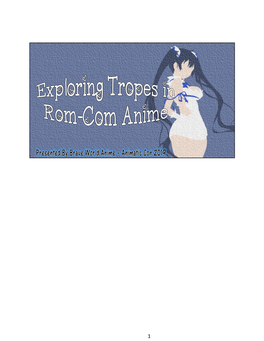 Exploring Tropes in Romance Anime Handout