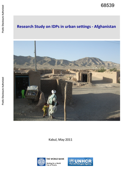 Research Study on Idps in Urban Settings - Afghanistan