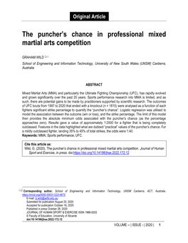 The Puncher's Chance in Professional Mixed Martial Arts Competition