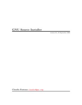 GNU Source Installer Version 0.5, 16 September 2005