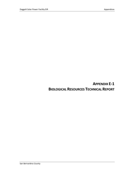 Biological Resources Technical Report