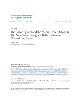 The Prison System and the Media: How “Orange Is the New Black”