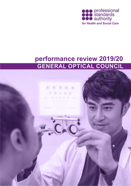 Performance Review 2019/20 GENERAL OPTICAL COUNCIL