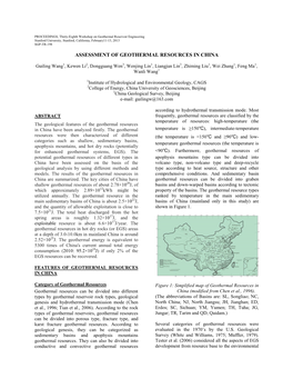 Assessment of Geothermal Resources in China