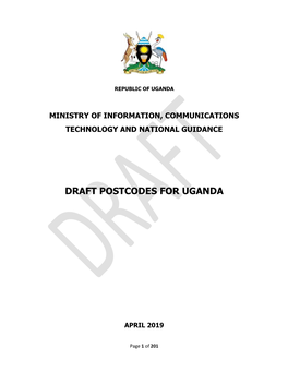 Draft Postcodes for Uganda