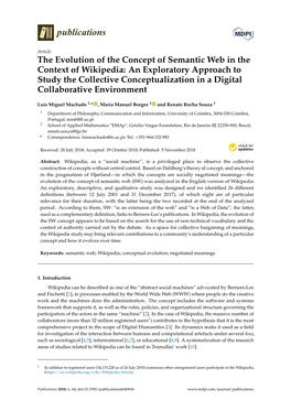 The Evolution of the Concept of Semantic Web in the Context of Wikipedia: an Exploratory Approach to Study the Collective Concep