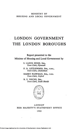 London Government : the London Boroughs