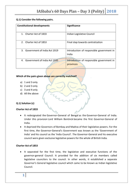 Iasbaba's 60 Days Plan – Day 3 (Polity) 2018