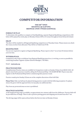 Competitor Information