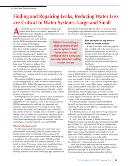 Finding and Repairing Leaks, Reducing Water Loss Are Critical to Water Systems, Large and Small