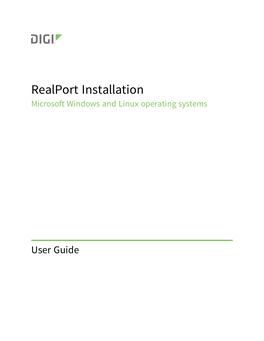 Realport Installation User Guide 2 Contents