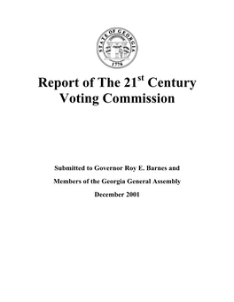 Report of the 21 Century Voting Commission