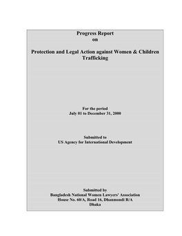Progress Report on Protection and Legal Action Against Women & Children Trafficking