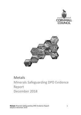 Metals Minerals Safeguarding DPD Evidence Report December 2018