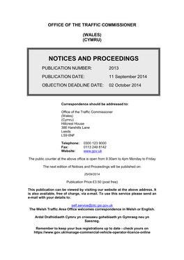 Notices and Proceedings